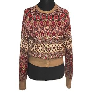 George‎ Me by Mark Eisen Fair Isle Angora Blend Cardigan Sweater Size 4/6
